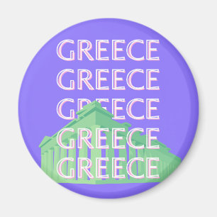 Grekland, Aten Travel Art Magnet