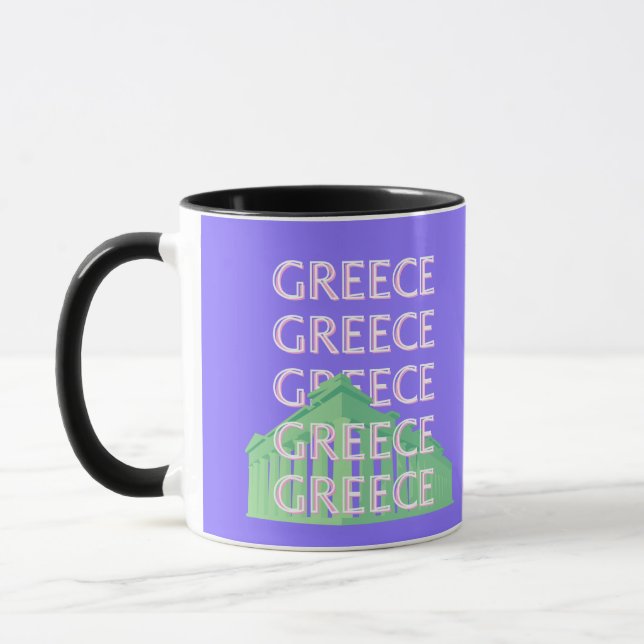 Grekland, Aten Travel Art Mugg (Vänster)