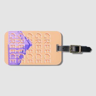 Grekland, Aten Travel Art, Orange Bagagebricka