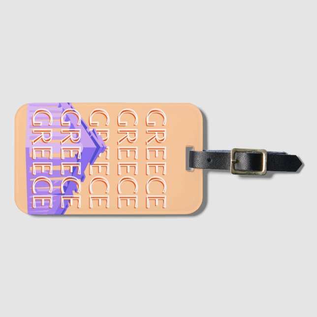 Grekland, Aten Travel Art, Orange Bagagebricka (Framsida horisontal)