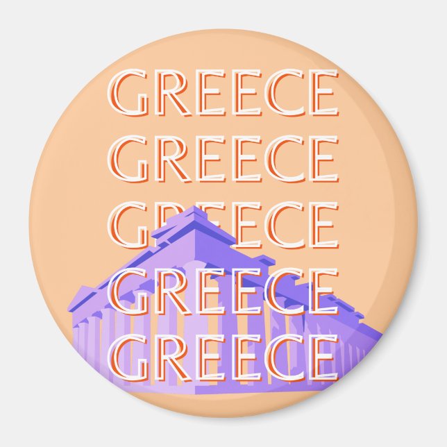 Grekland, Aten Travel Art, Orange Magnet (Framsidan)