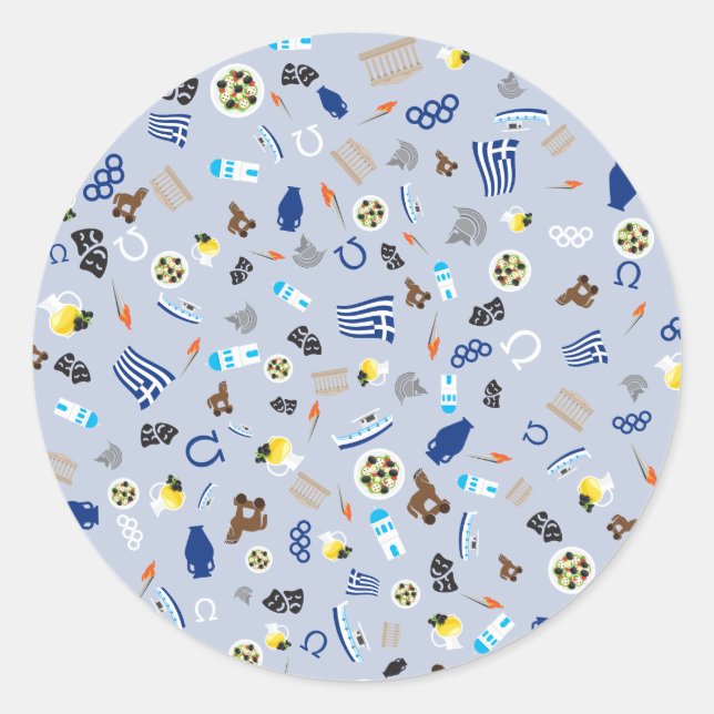 Grekland: berömdar i land runt klistermärke (Framsida)