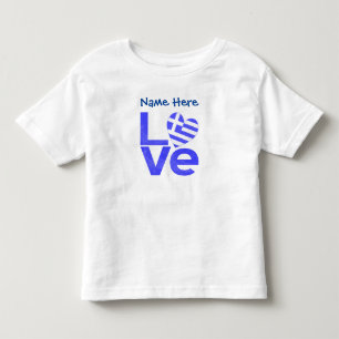 Grekland Blå KÄRLEK Hjärtflagga Personlig T Shirt