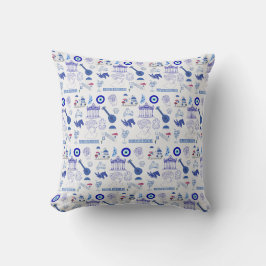 Grekland Blått och Vitt Kudde