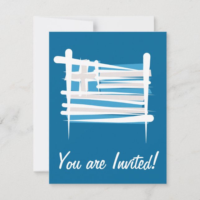 Grekland borstar flagga inbjudningar (Framsida)