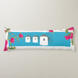 Grekland Bougainvillea Grekiska öarna Windmills Kroppskudde