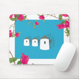 Grekland Bougainvillea Grekiska öarna Windmills Musmatta