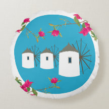 Grekland Bougainvillea Grekiska öarna Windmills