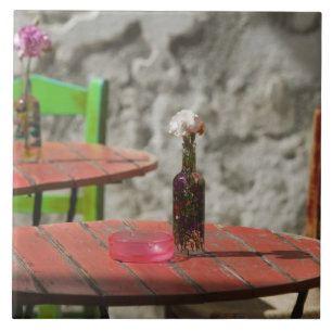 GREKLAND, CRETE, Hania Province, Hania:Färgstark Kakelplatta