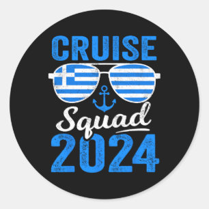 Grekland Cruise Squad 2025 Matching Family Group G Runt Klistermärke