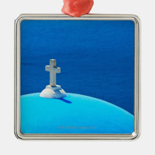 Grekland Cyclades öar, Santorini, Oia, kyrka Julgransprydnad Metall