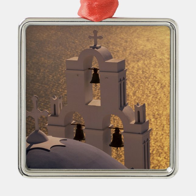 Grekland, Cyklaöarna, Santorini, Thira Julgransprydnad Metall (Framsidan)