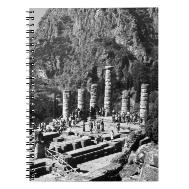 Grekland Delphi Apollo Temple 1970 Anteckningsbok Med Spiral (Framsidan)