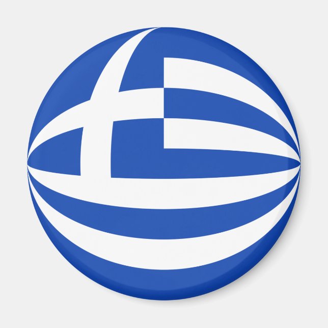 Grekland Fisheye Flagga Magnet (Framsidan)