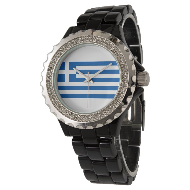 Grekland flagga armbandsur (Vinklad)
