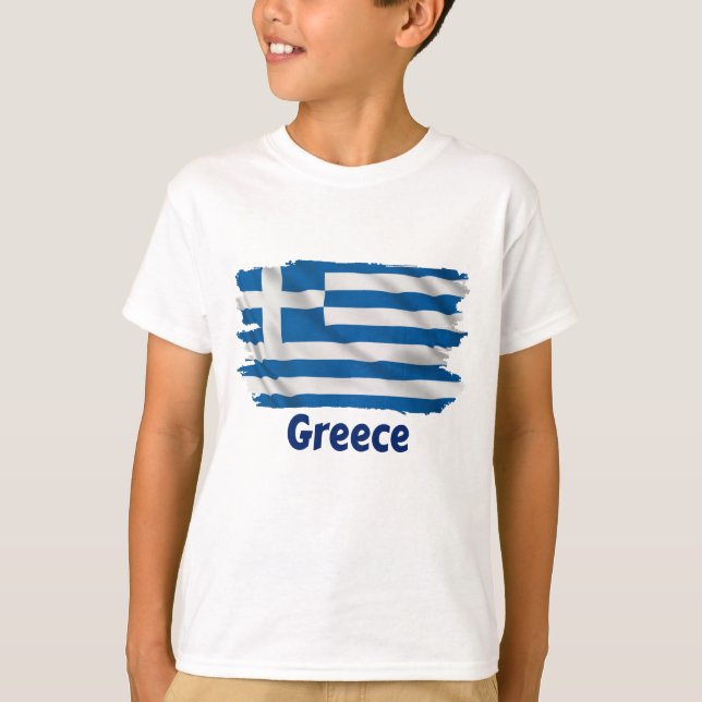 Grekland Flagga för barn T Shirt (Framsida)