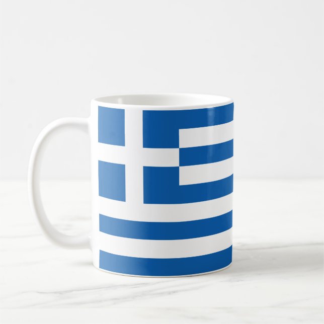 Grekland Flagga Kaffemugg (Vänster)