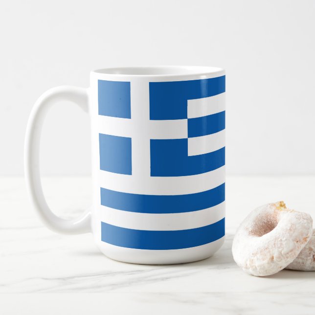 Grekland flagga kaffemugg (Med munk)