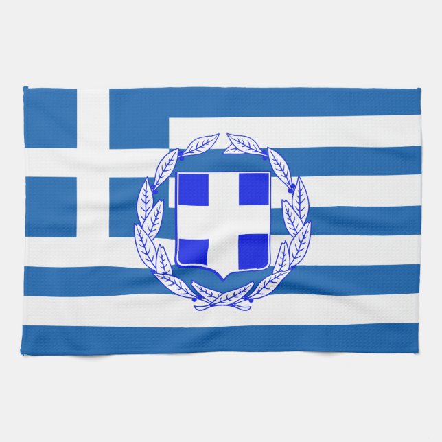 Grekland flagga kökshandduk (Horisontell)