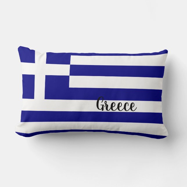 Grekland Flagga Lumbarkudde (Framsida)