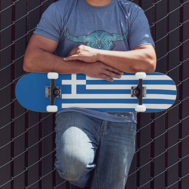 Grekland Flagga Mini Skateboard Bräda 18,5 Cm (Utomhus 3)