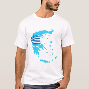 Grekland flagga och kartaskjorta t-shirt