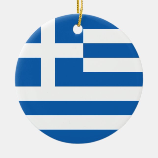 Grekland Flagga Ornament (Framsidan)