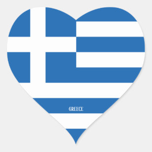 Grekland Flagga Patriotic Hjärtformat Klistermärke