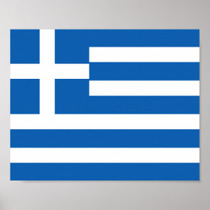 Grekland Flagga Poster