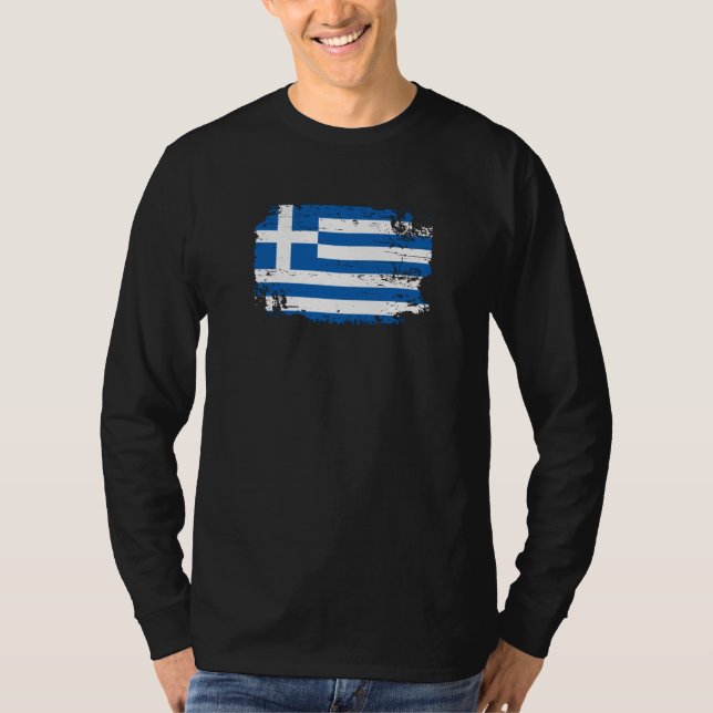 Grekland Flagga T Shirt (Framsida)