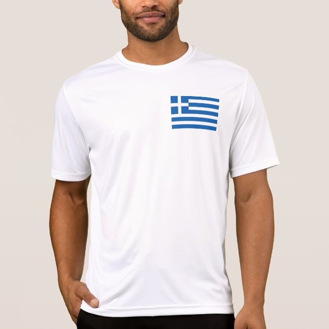 Grekland Flagga T Shirt (Framsida)