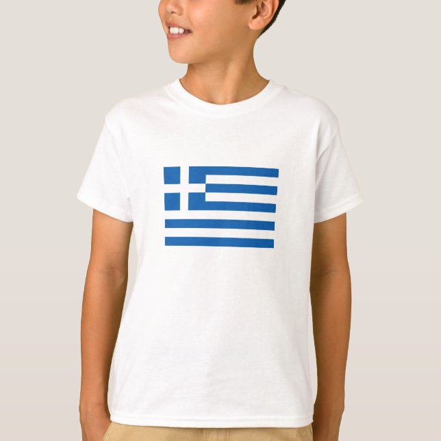 Grekland Flagga T Shirt (Framsida)