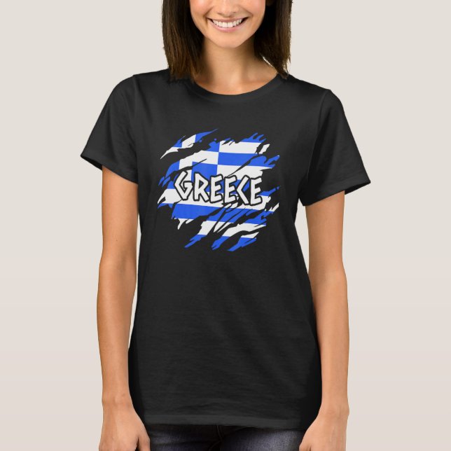 Grekland flagga t shirt (Framsida)