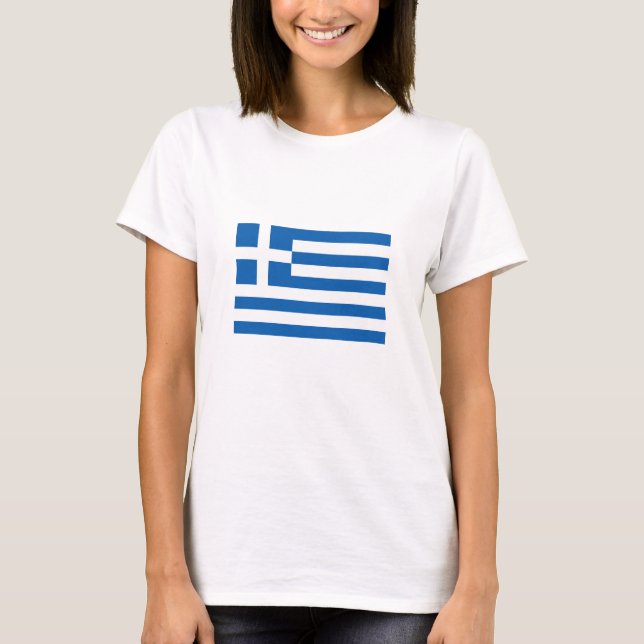 Grekland Flagga T Shirt (Framsida)