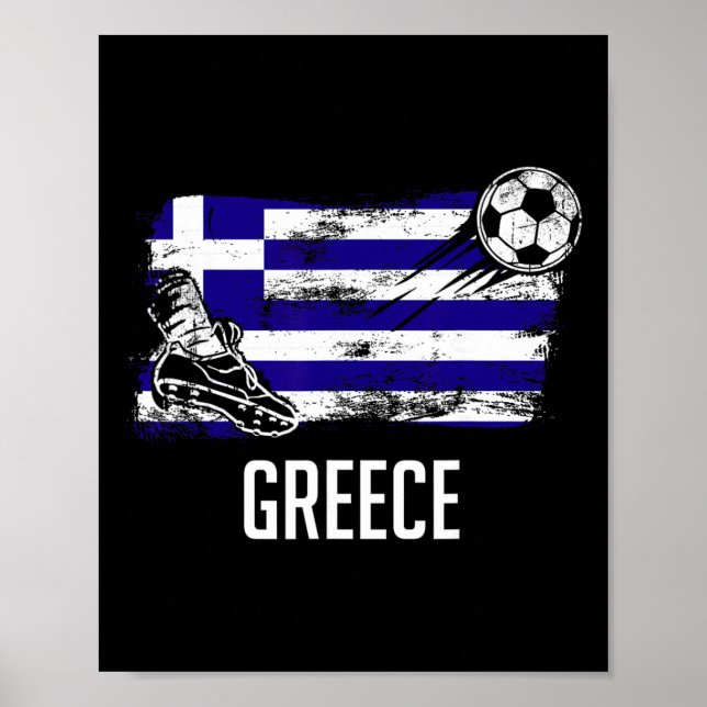 Grekland Flagga Tröja Grekiska Fotbollslag Grekisk Poster (Framsidan)