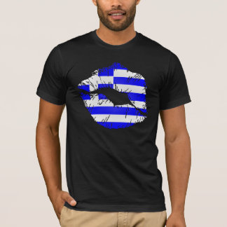 Grekland flaggaläppar tee shirt