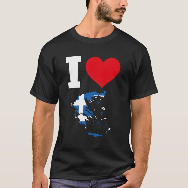 Grekland Flaggor Grekland, Grekland, Kärlek Grekla T Shirt (Framsida)