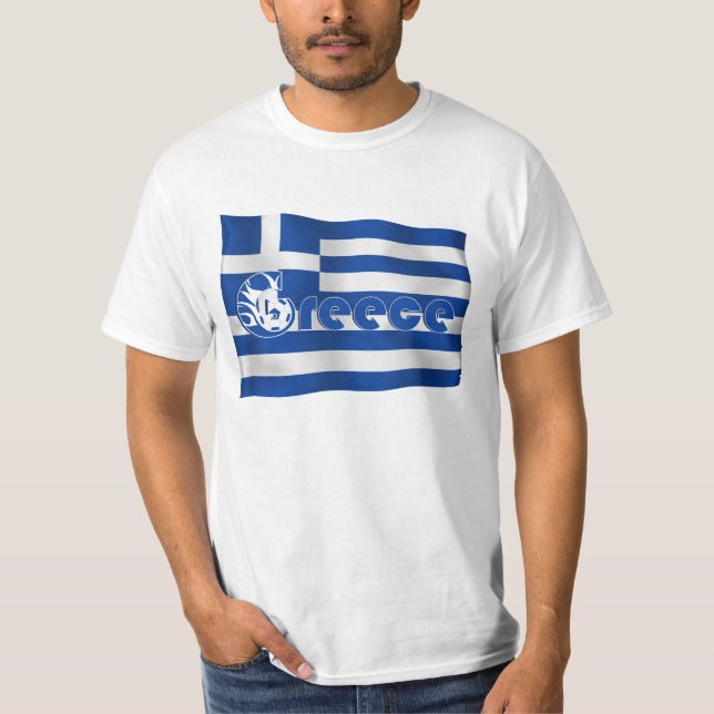 Grekland Football Flagga T-Shirt (Framsida)