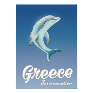 Grekland för en semesterbiljett för Dolphin-resor Fototryck
