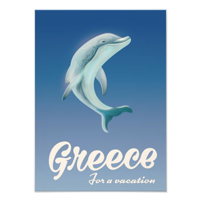 Grekland för en semesterbiljett för Dolphin-resor Fototryck (Framsidan)
