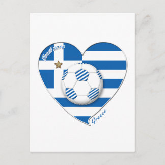 "GREKLAND"-fotbollsgruppen. Fútbol Grecia 2014 Foo Vykort