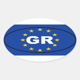 Grekland - GR - Europeiska unionen Ovalt Klistermärke