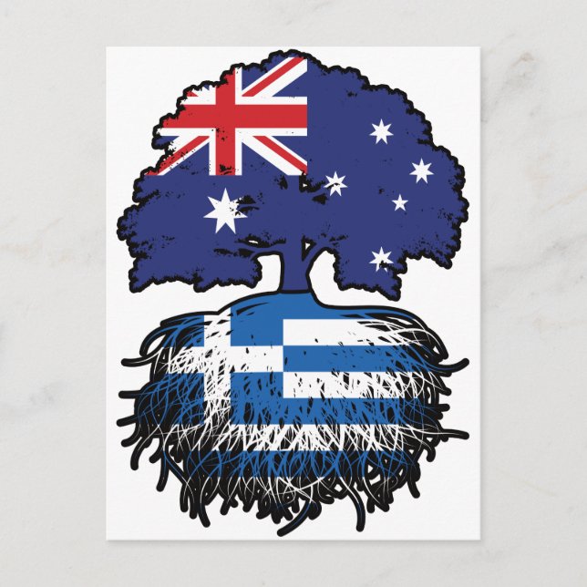 Grekland Grek Australienska Australien Träd Rötter Vykort (Framsida)