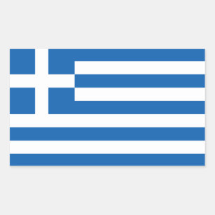 Grekland/grekisk flagga rektangulärt klistermärke