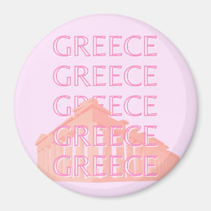 Grekland, grekisk resekonst, Pastel Travel Art, Ro Magnet