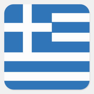 Grekland (grekiska) Flagga Fyrkantigt Klistermärke