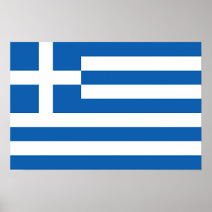 Grekland - Greklands Flagga Poster