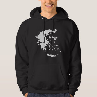 Grekland Hem Grekisk Karta Flagga Hemland Stolthet Hoodie