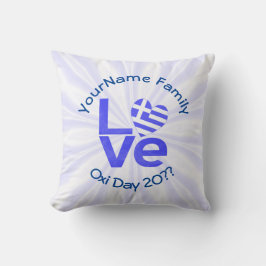 Grekland Hjärtflagga Blå KÄRLEK Personlig Kudde