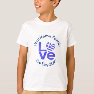 Grekland Hjärtflagga Blå KÄRLEK Personlig  T Shirt